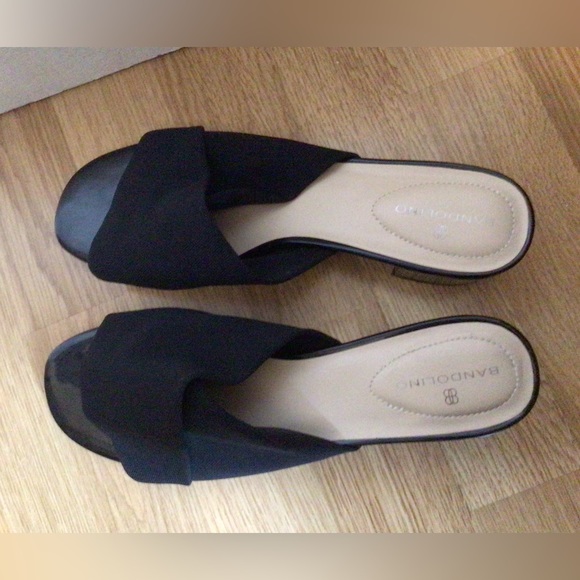 BANDOLINO black sandal slip on kitten heels - Picture 2 of 4